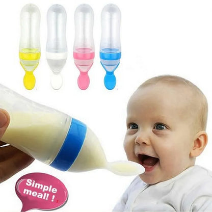 Silicone Baby Feeding Bottle with Spoon